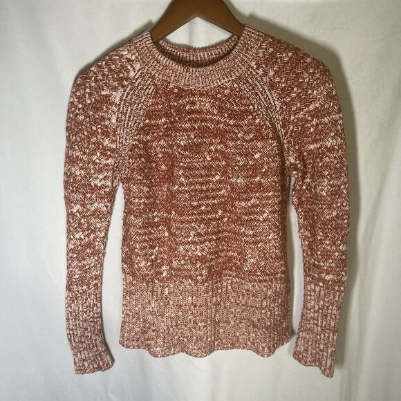 Universal Thread Sweaters - UNIVERSAL THREAD burnt brown white marled crew neck raglan sleeve sweater XS